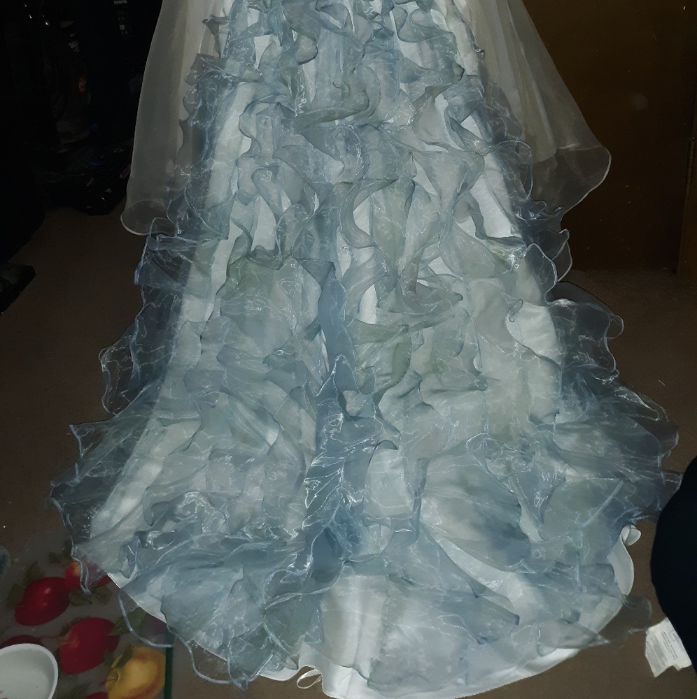 Davids Bridal Crystal Organza (SIZE 8)Bridal Gown - Picture 6 of 8